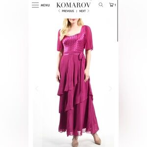 Komarov Elegant Pink Evening Gown